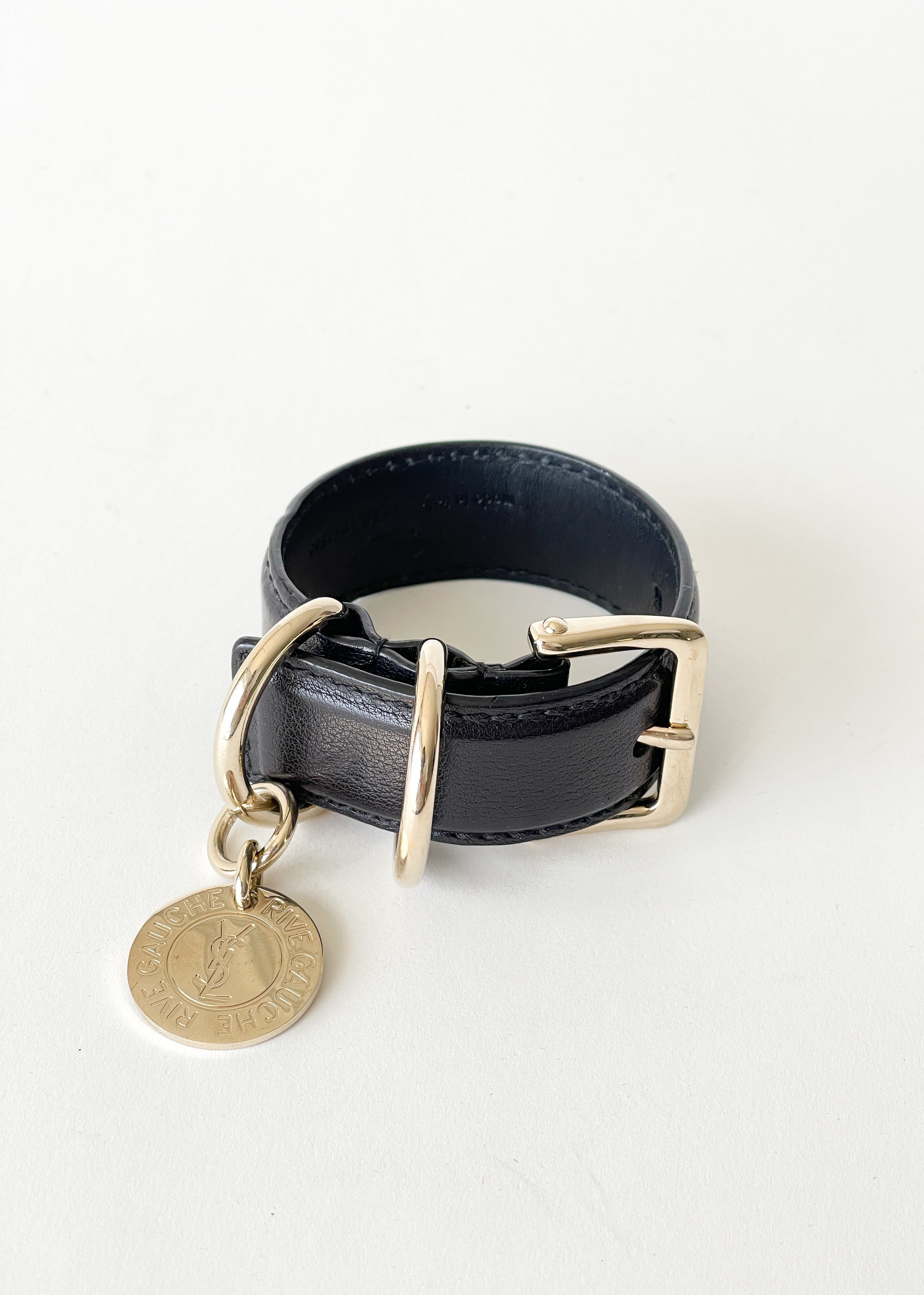 Vintage Yves Saint Laurent Leather Cuff Bracelet