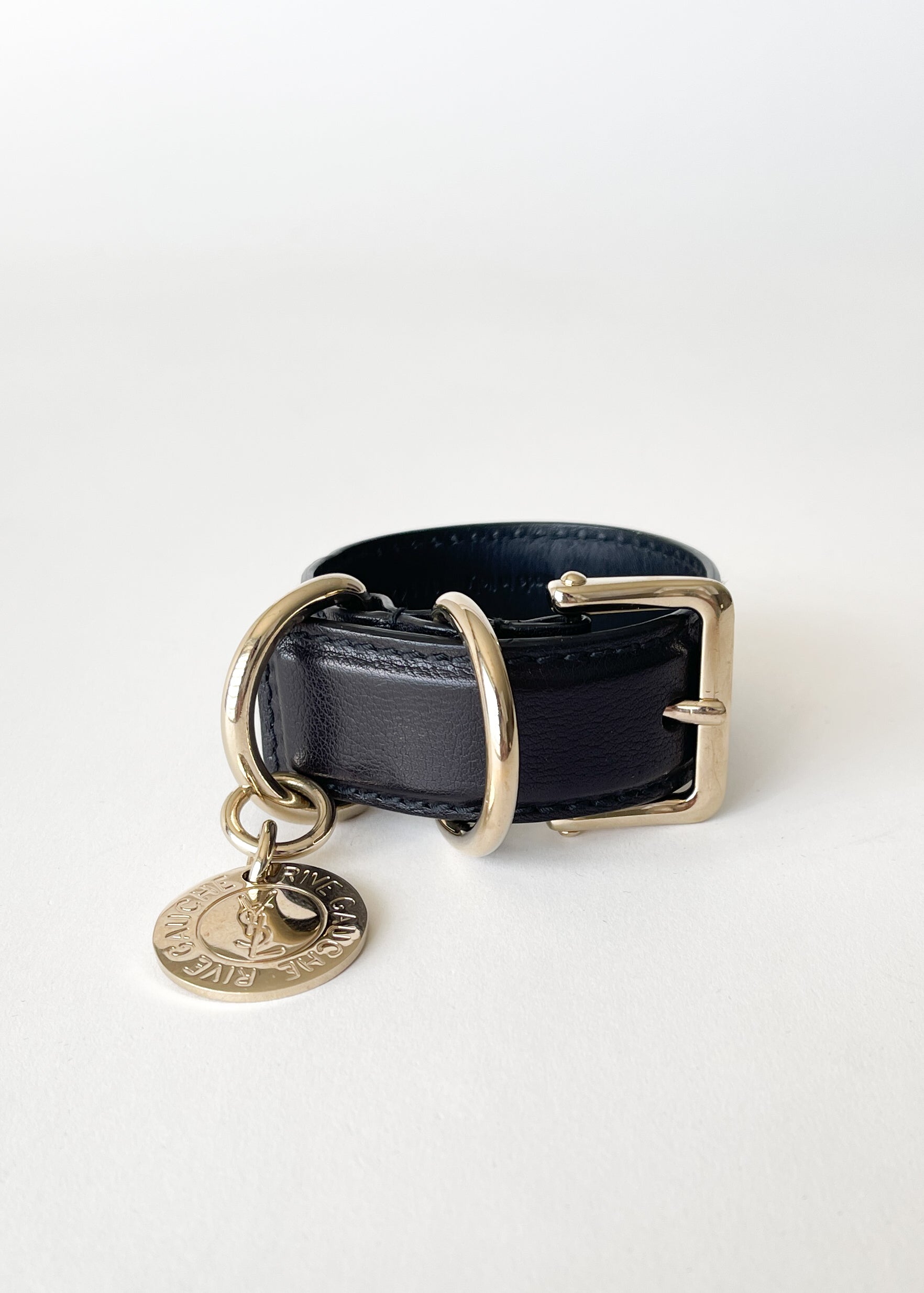 Vintage Yves Saint Laurent Leather Cuff Bracelet