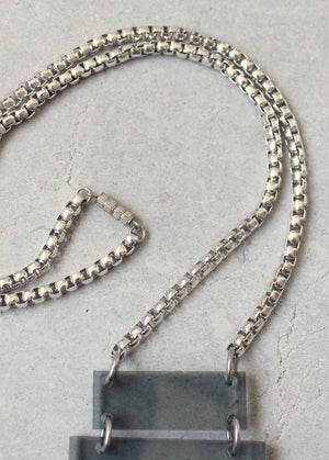 Vintage 1960s Modernist Grey Lucite Necklace