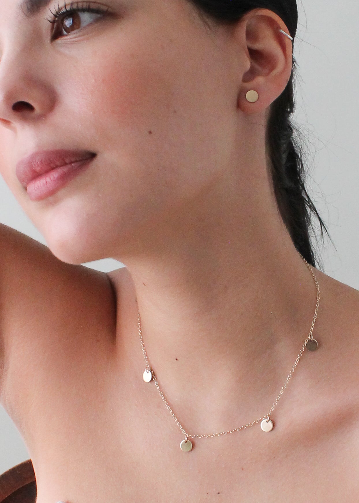 5 Disc Choker Layering Necklace