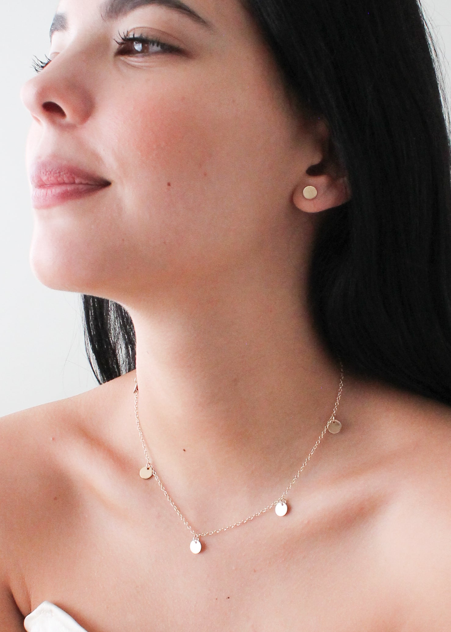 5 Disc Choker Layering Necklace