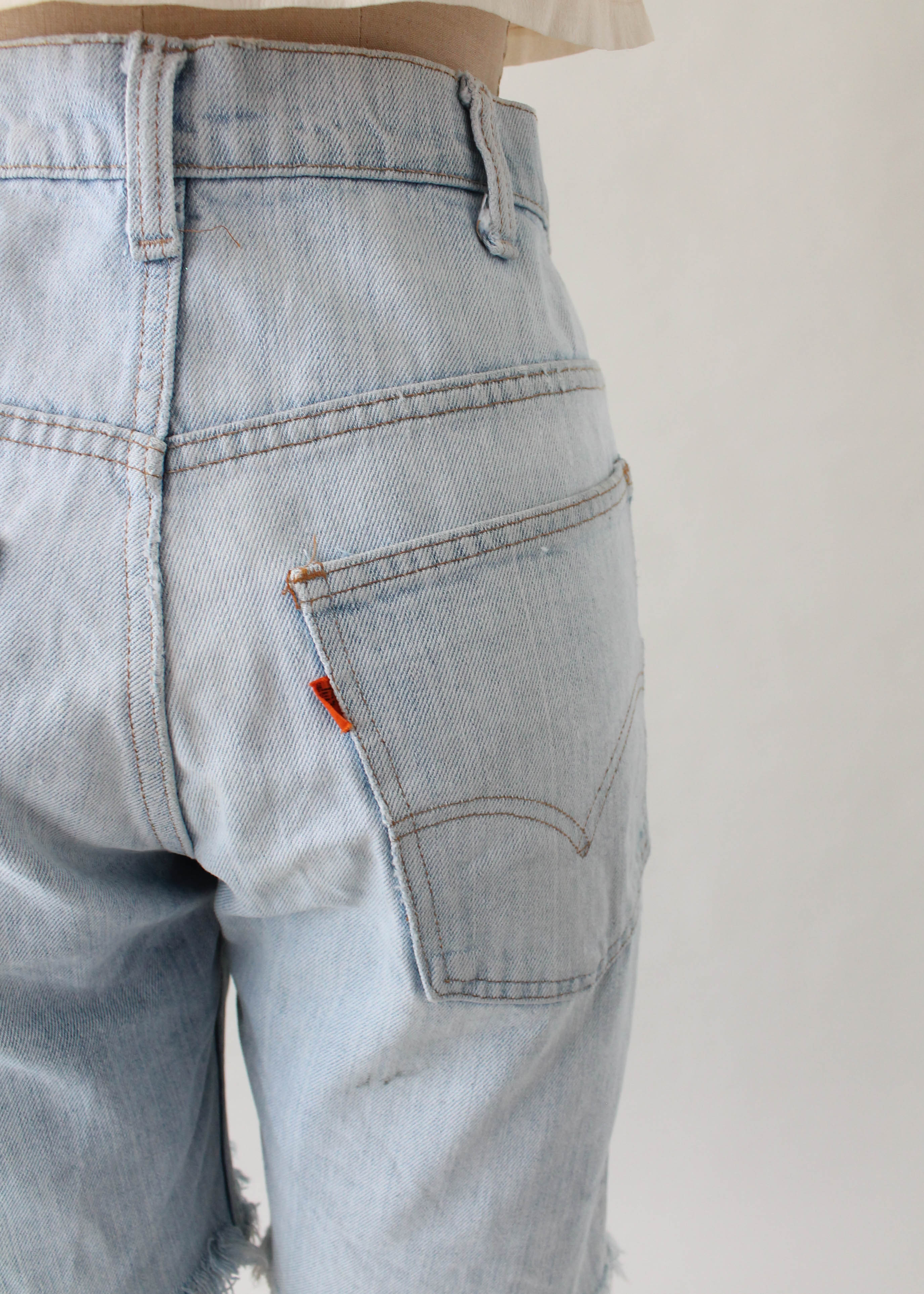 Vintage 1970s Levis Faded Jeans Shorts