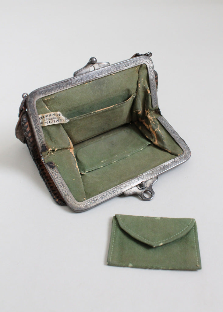 Vintage 1920s Arts & Crafts Tooled Leather Purse