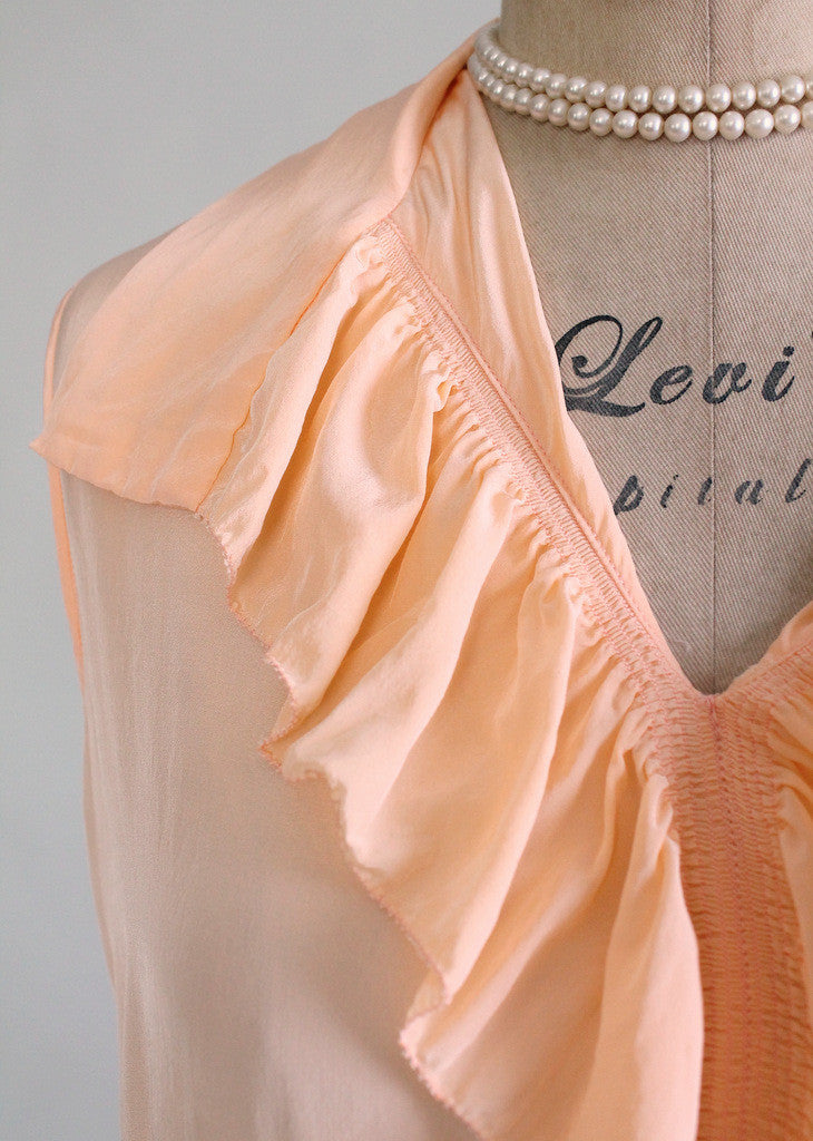 Vintage 1920s Silk Ruffle Flapper Blouse