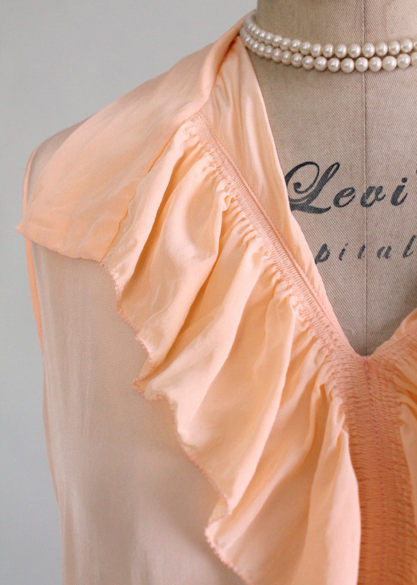 Vintage 1920s Silk Ruffle Flapper Blouse
