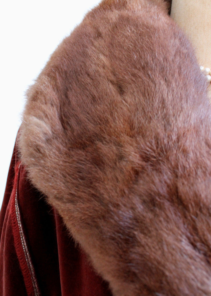 Vintage 1920s Velvet and Fur Cocoon Coat