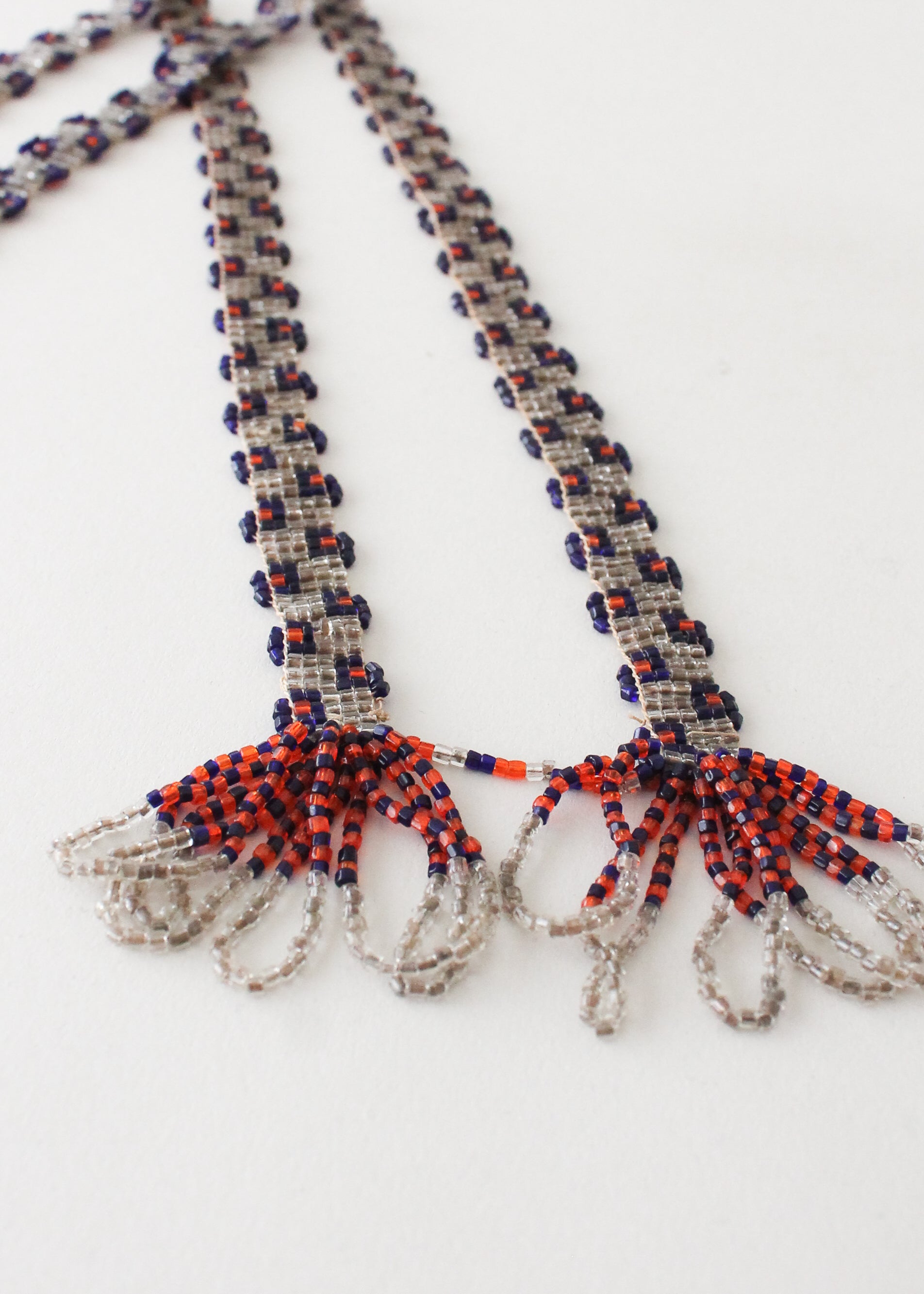 Vintage 1920s Beaded Tassel Lariat Necklace