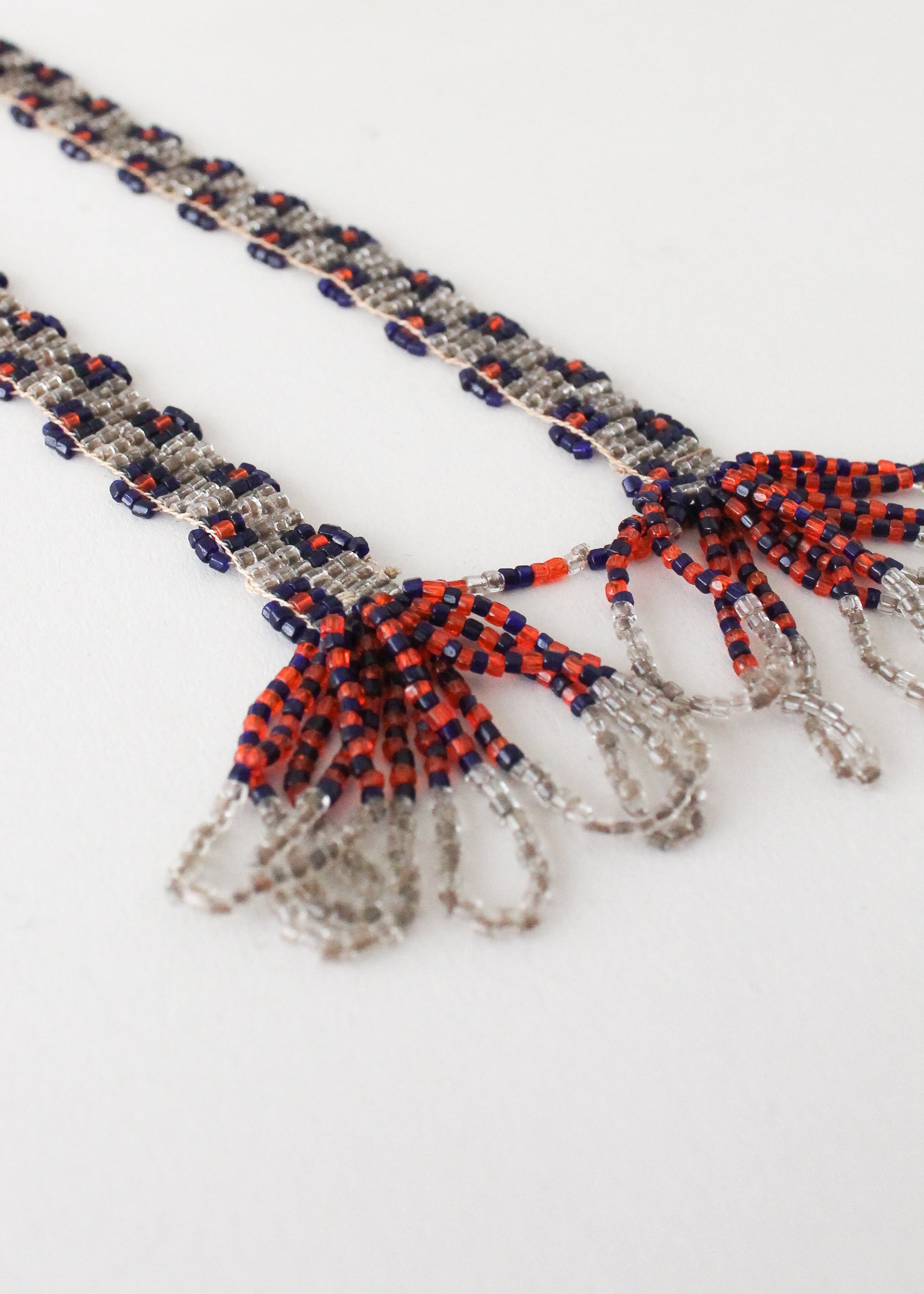 Vintage 1920s Beaded Tassel Lariat Necklace