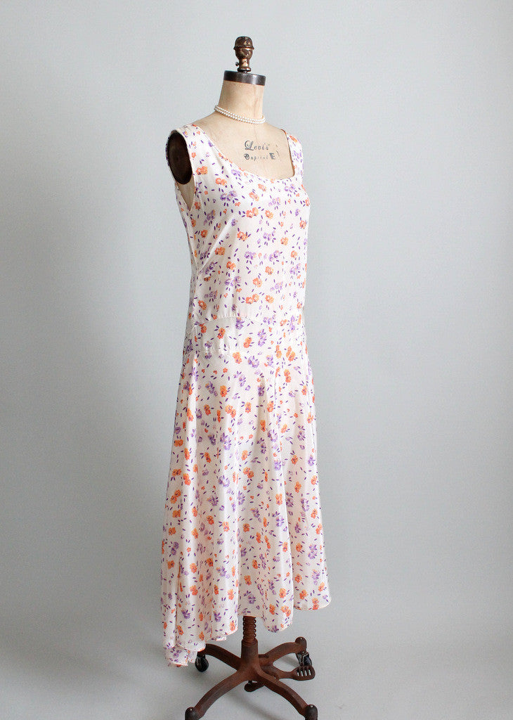 Vintage 1920s Floral Summer Party Dress