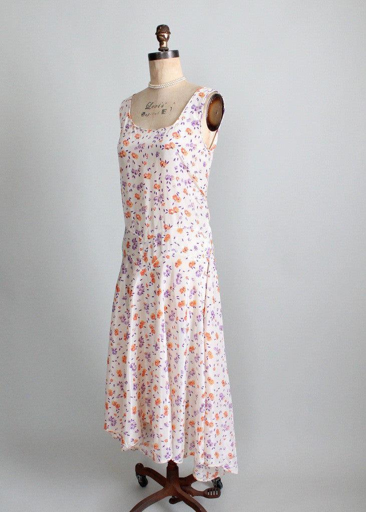 Vintage 1920s Floral Summer Party Dress