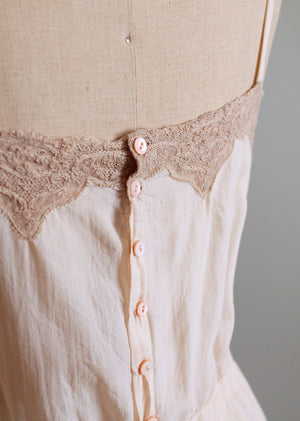 Vintage 1920s Silk Step In Slip and Tap Pants Combo