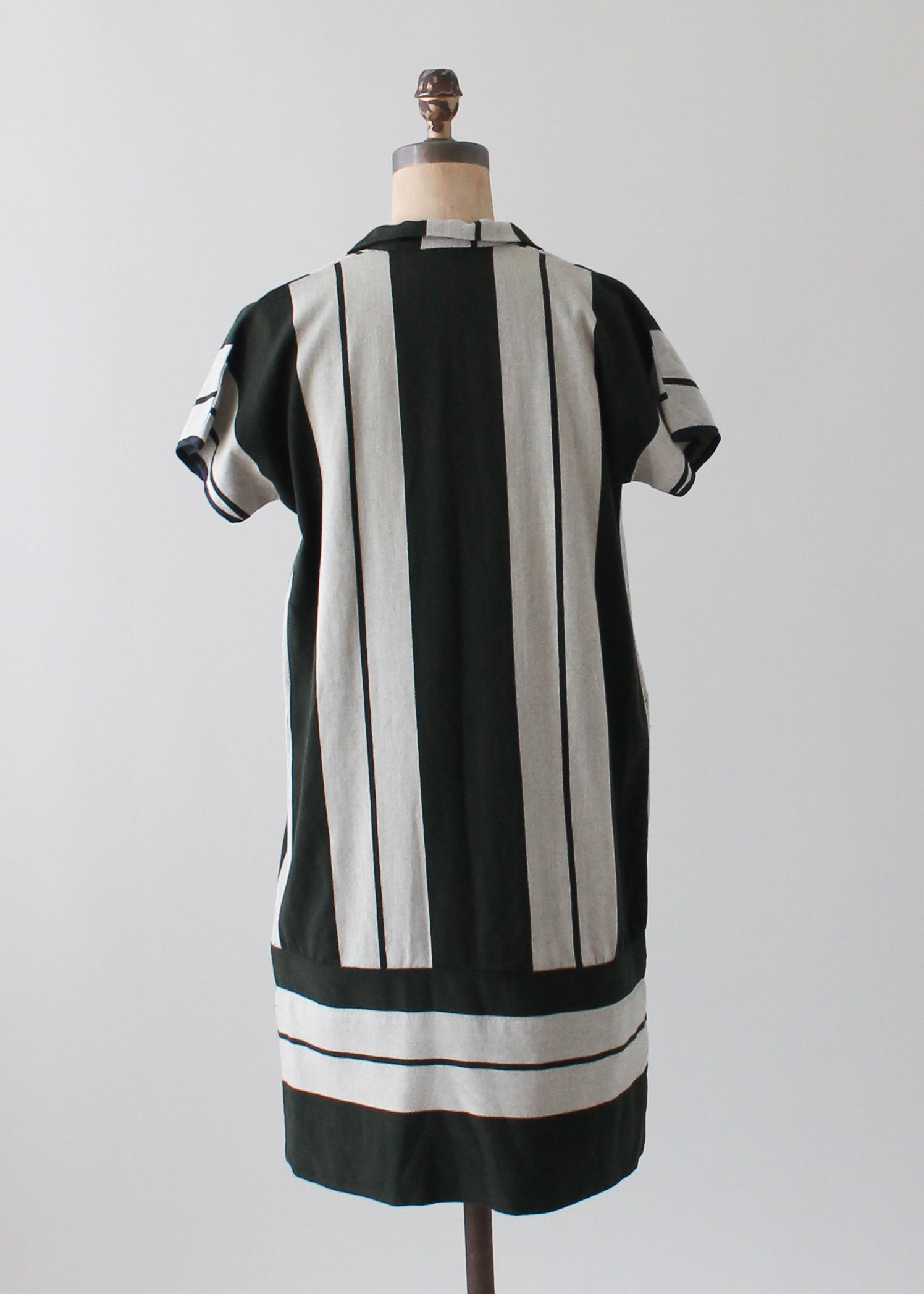 Vintage 1920s Striped Wool Day Dress