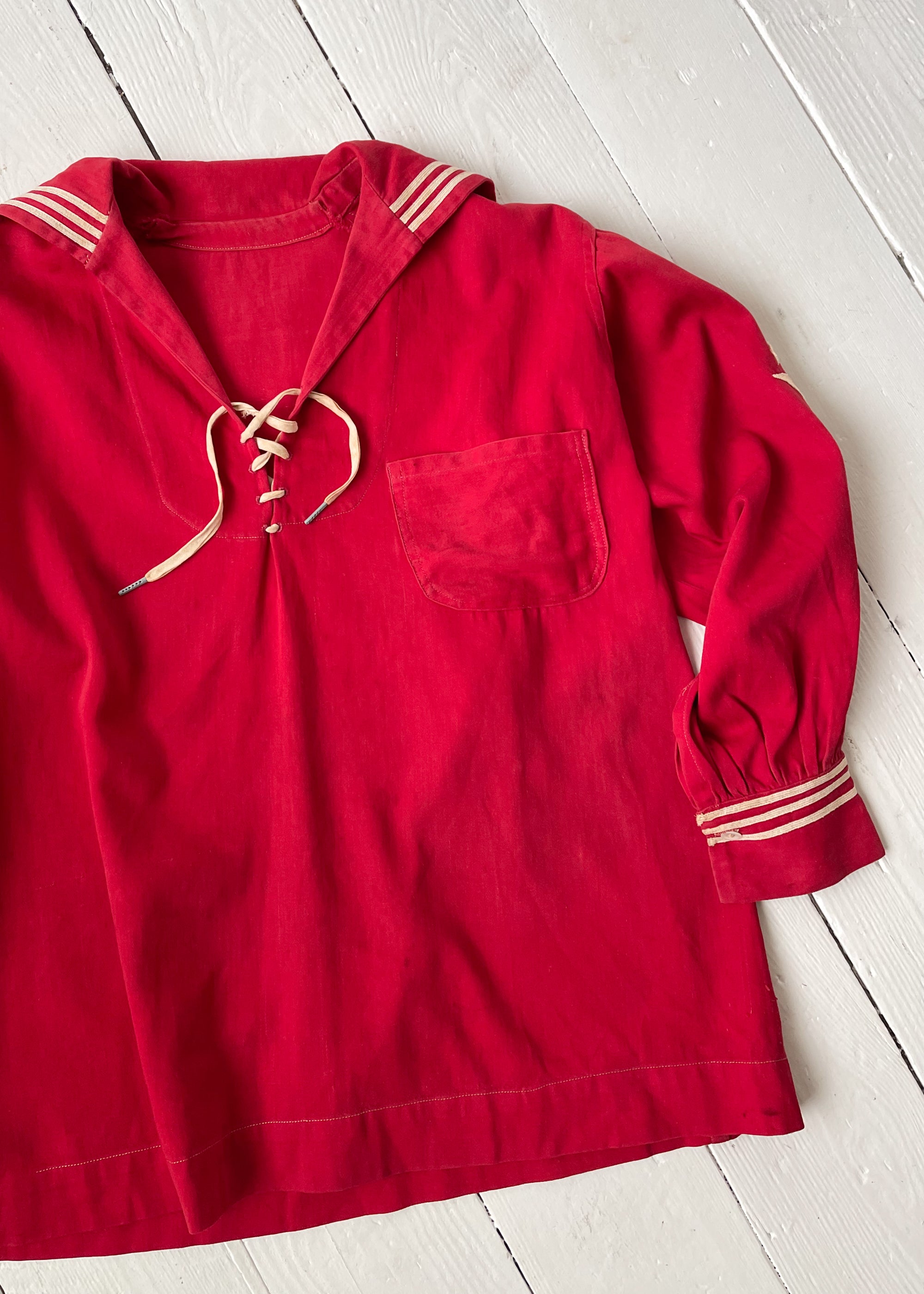 Vintage 1920s Red Sailor Style Shirt