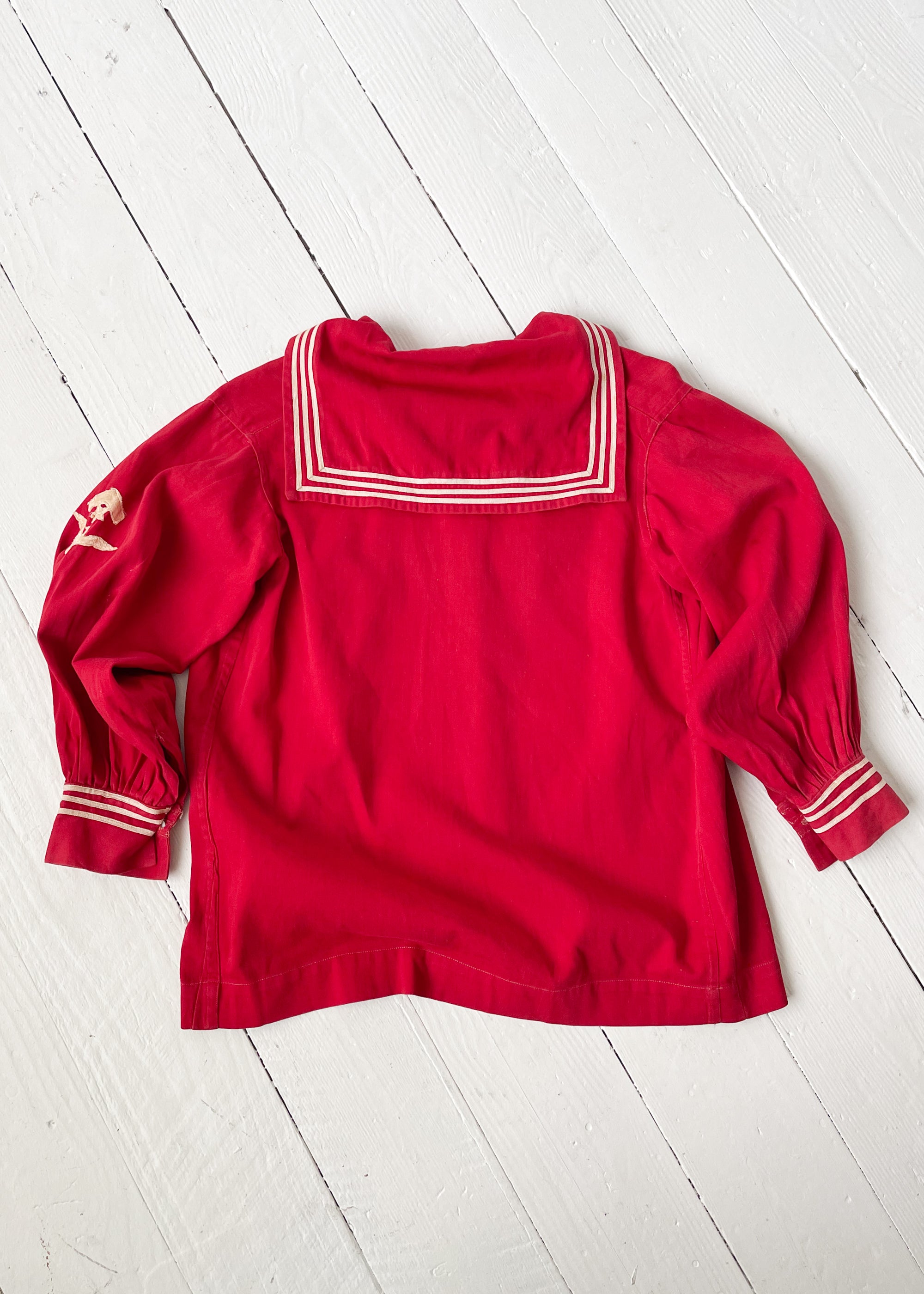 Vintage 1920s Red Sailor Style Shirt