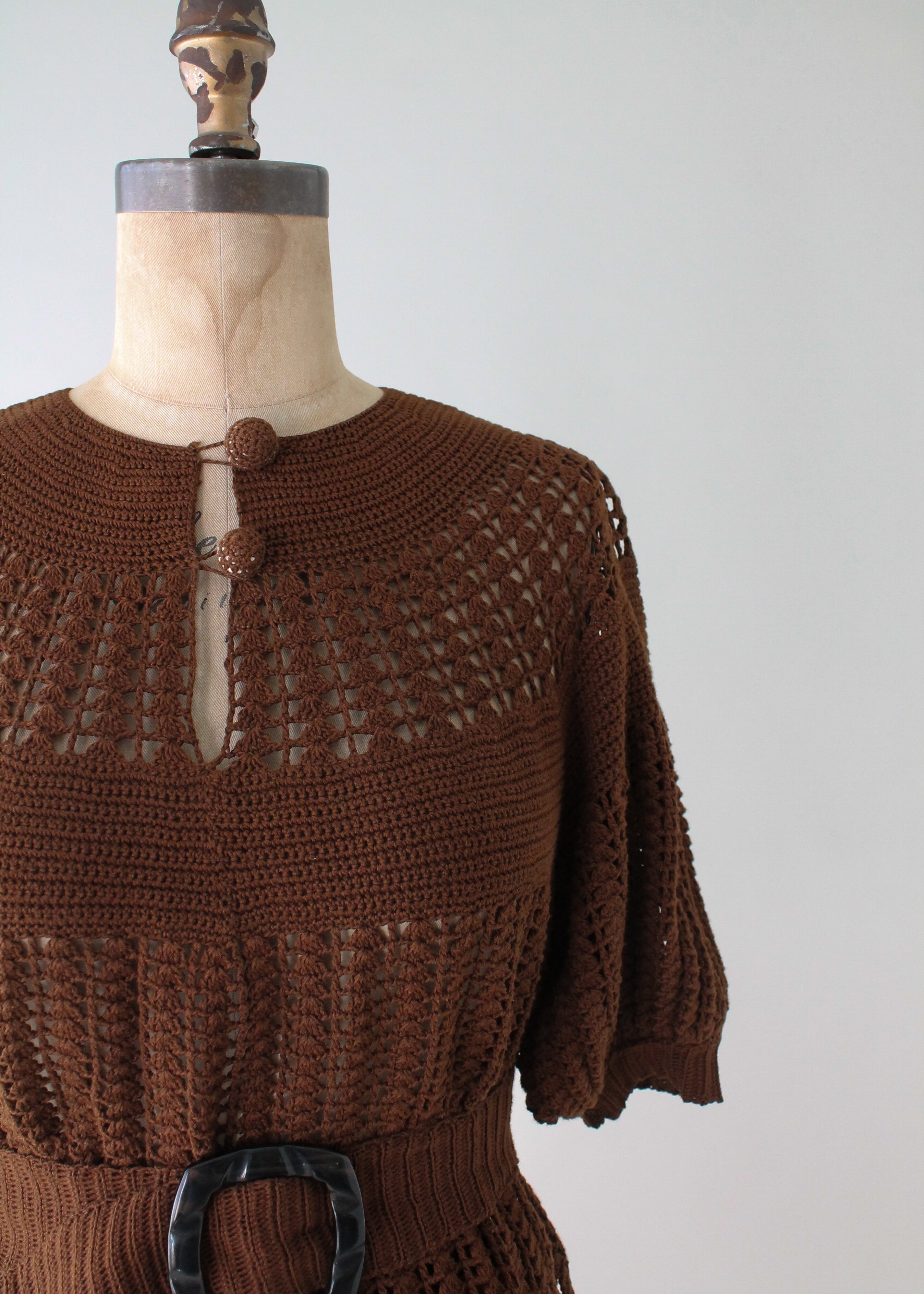 Vintage 1930s Art Deco Knit Dress Set