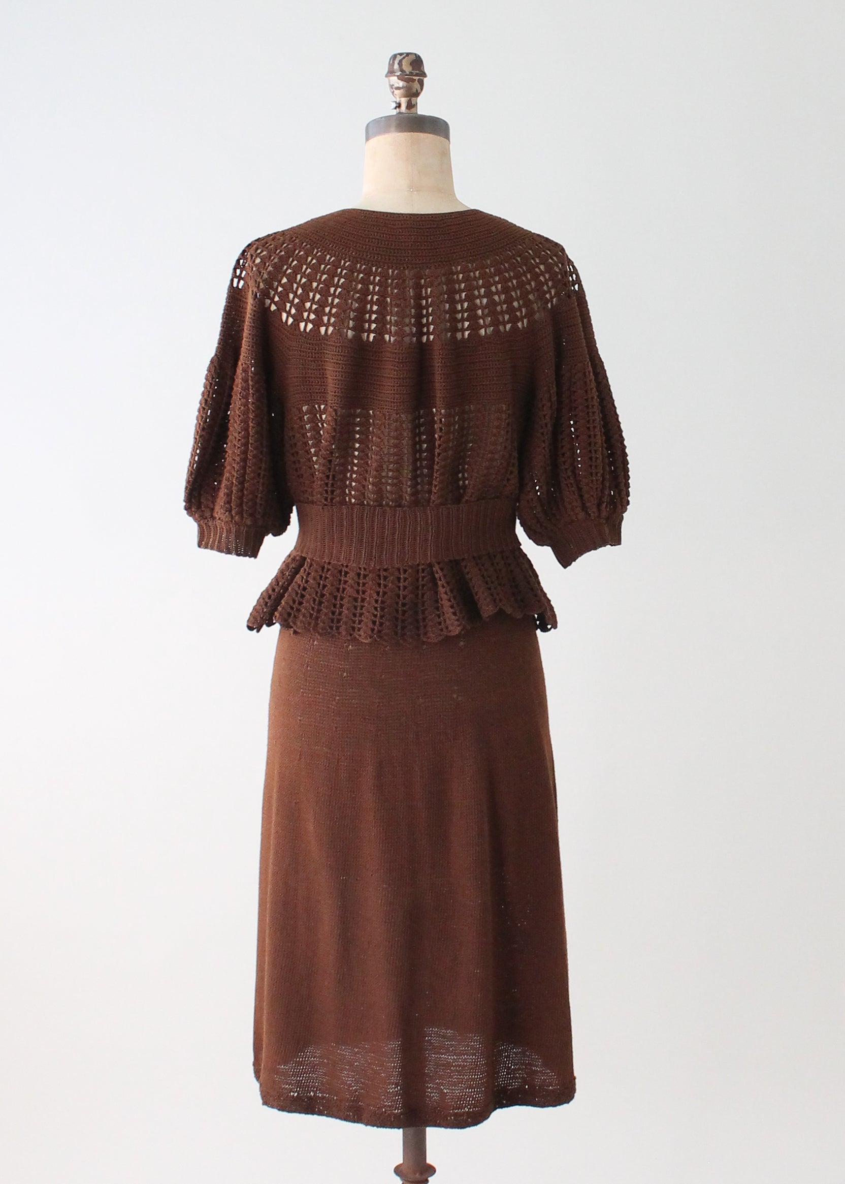 Vintage 1930s Art Deco Knit Dress Set