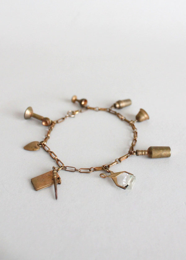 Brass charm clearance bracelet