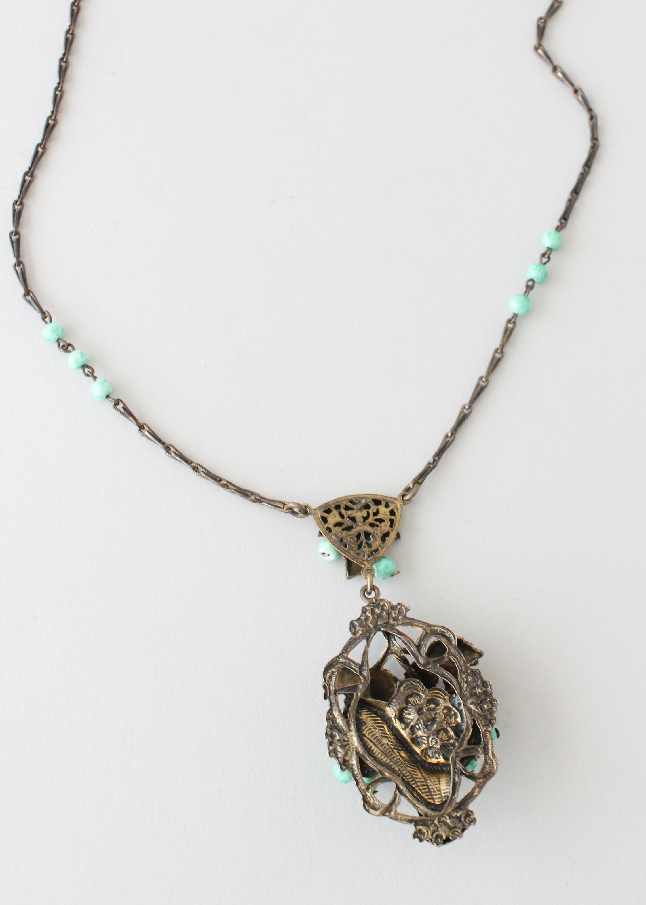 Vintage 1930s Grape Basket Necklace