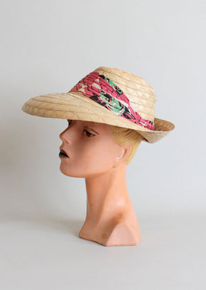 Vintage 1930s straw beach hat