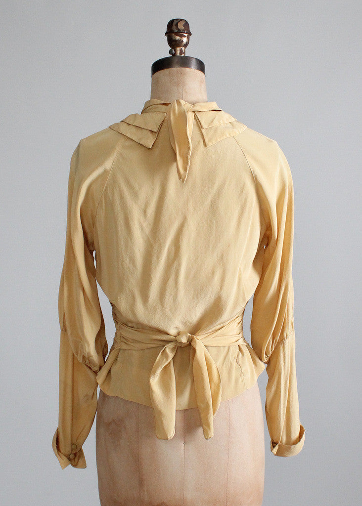 Vintage 1930s Art Deco Silk Blouse