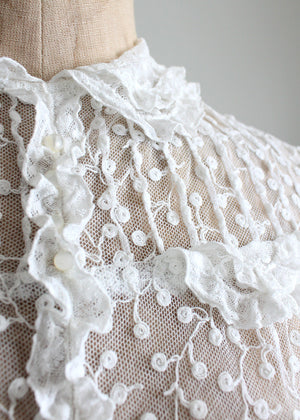 Vintage 1930s White Lace Sweetheart Blouse
