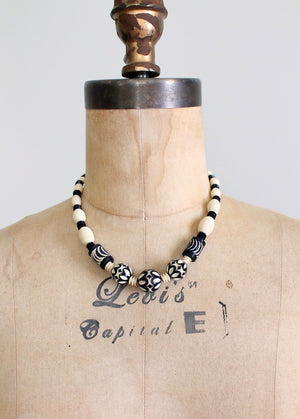 Vintage carved celluloid necklace