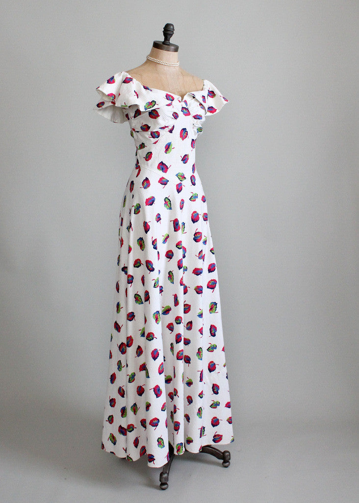 1940s cotton dance day dress