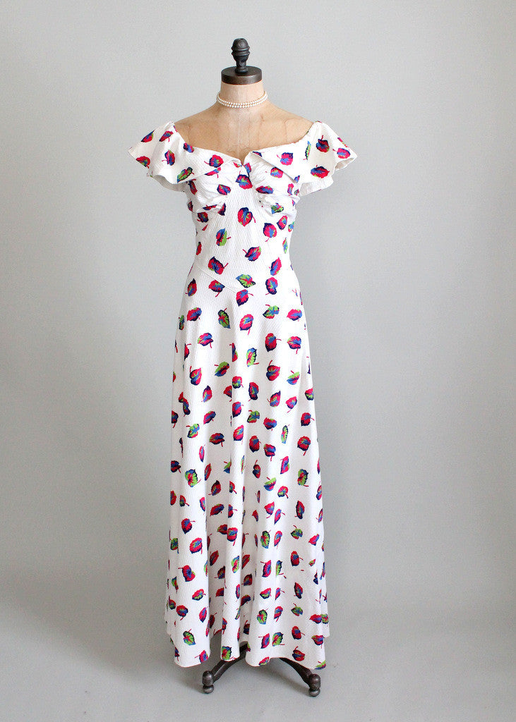 1930s cotton floor length dress