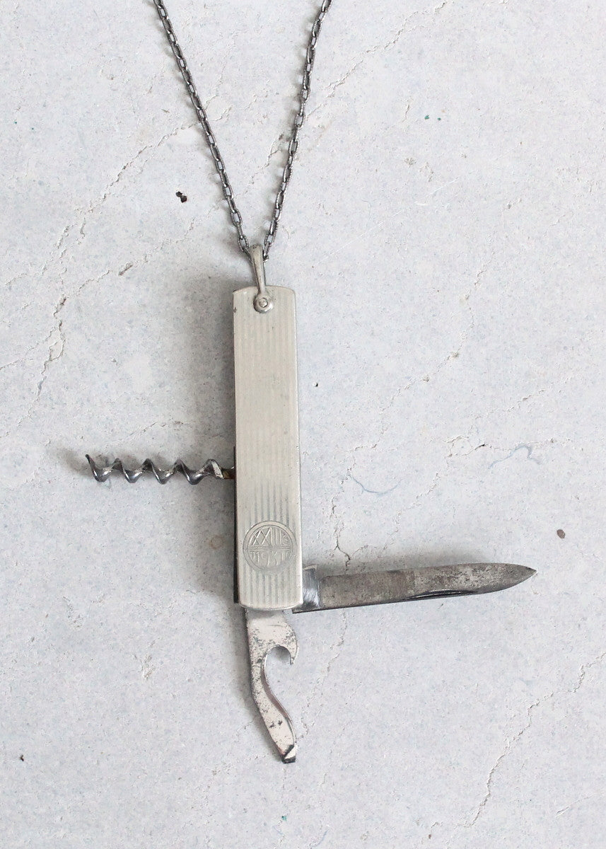 Vintage 1930s Always Prepared Pocket Knife Necklace
