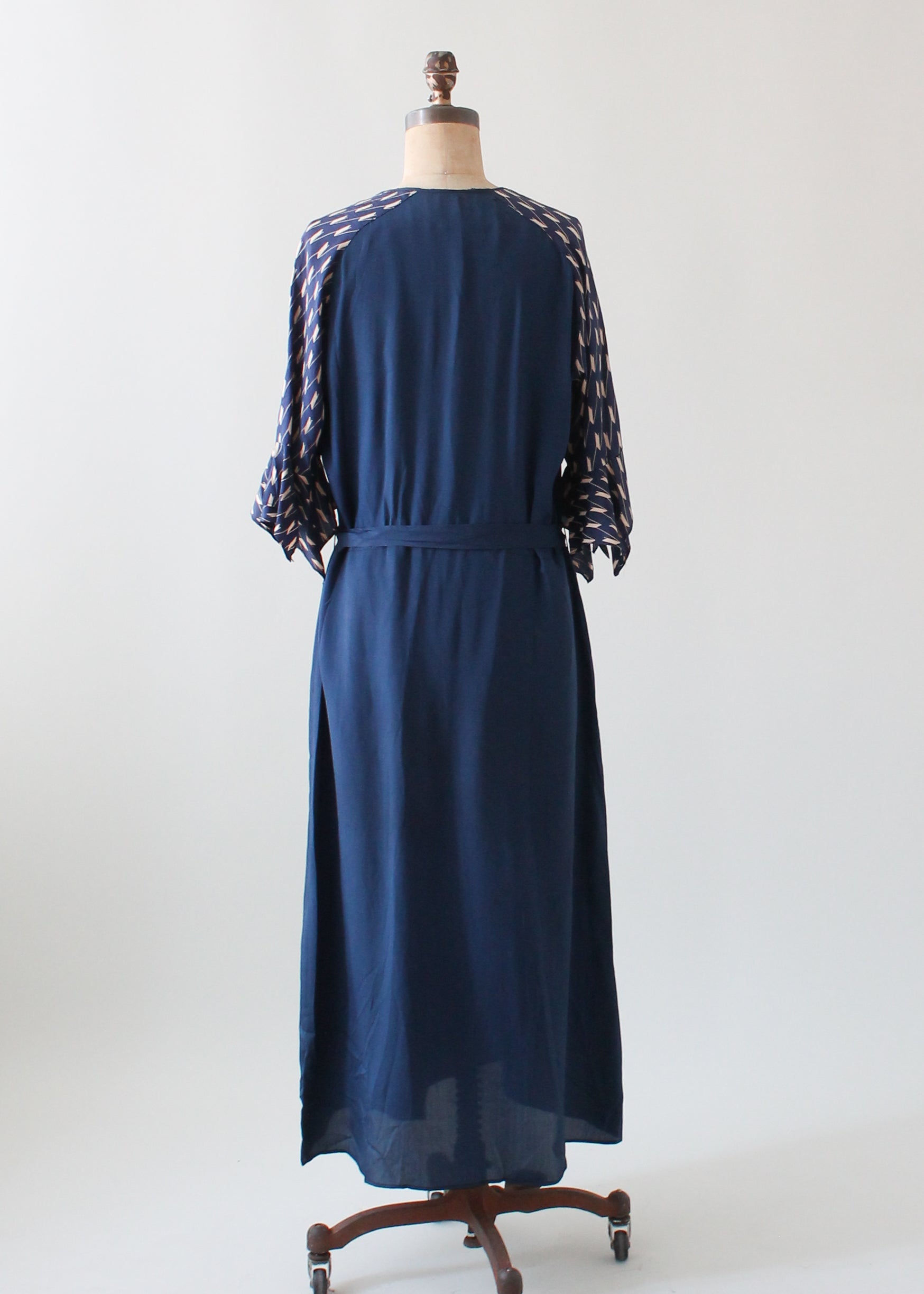 Vintage 1930s Art Deco Navy Day Dress