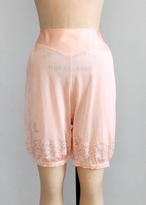Vintage 1930s Peach Rayon Jersey Bloomers