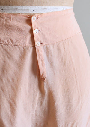Vintage 1930s Peach Silk and Lace Button Back Tap Pants