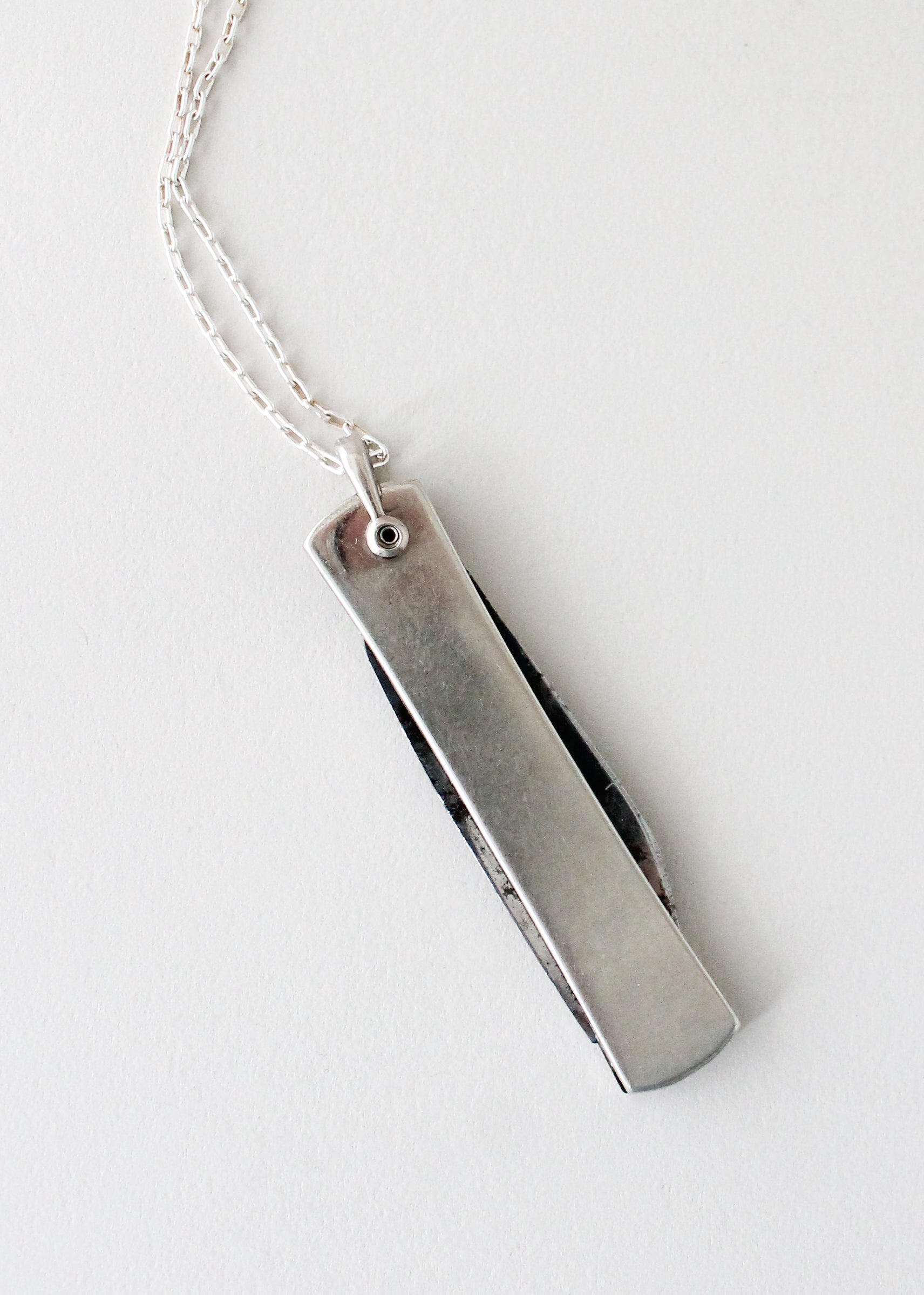 Vintage 1930s Engraved Pocket Knife Necklace