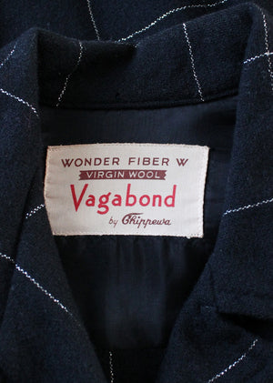 Vintage 1940s Vagabond Black Sparkle 49er Jacket