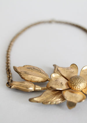 Vintage Art Deco flower necklace