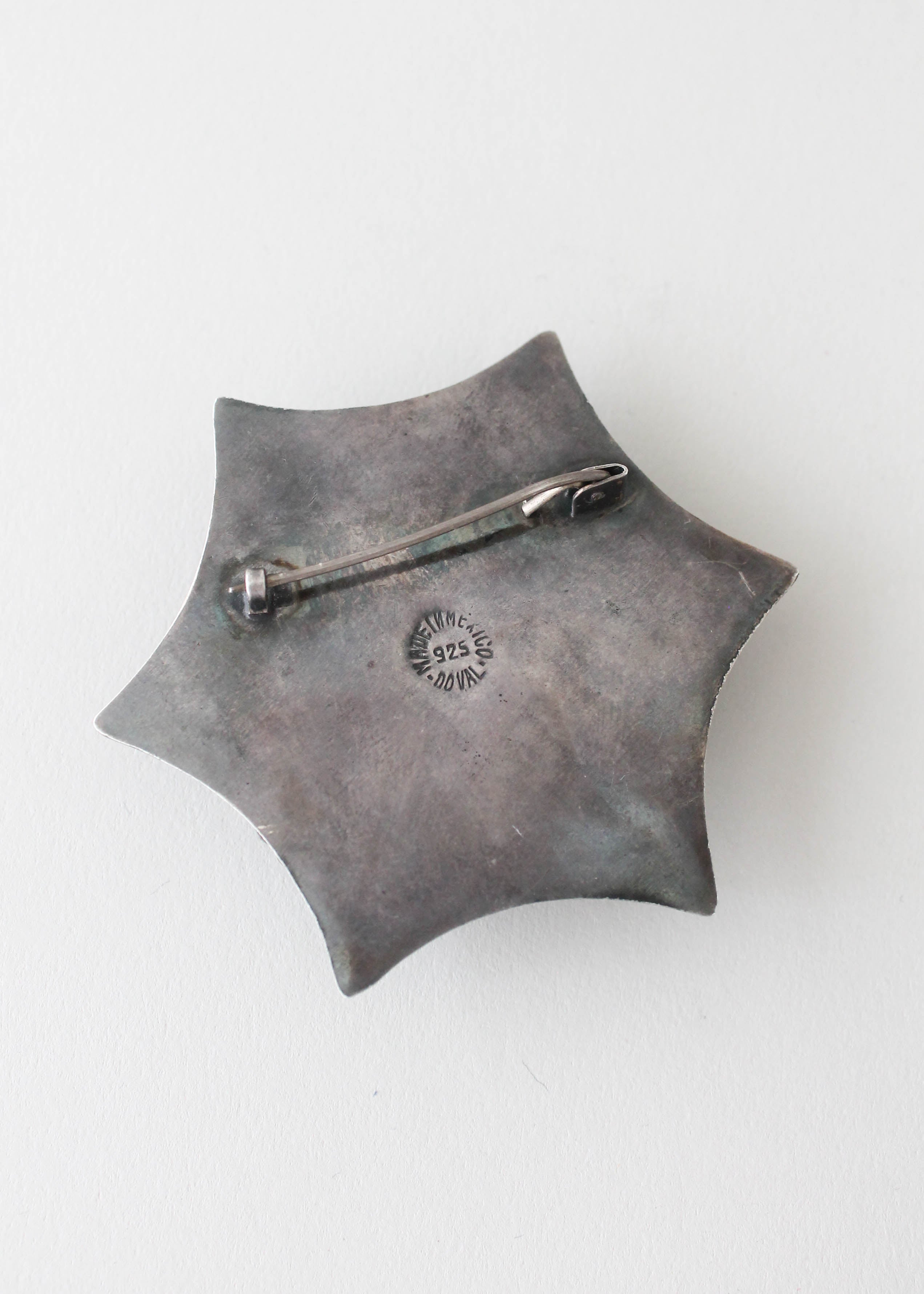 Vintage 1930s Mexican Silver Spider and Web Brooch