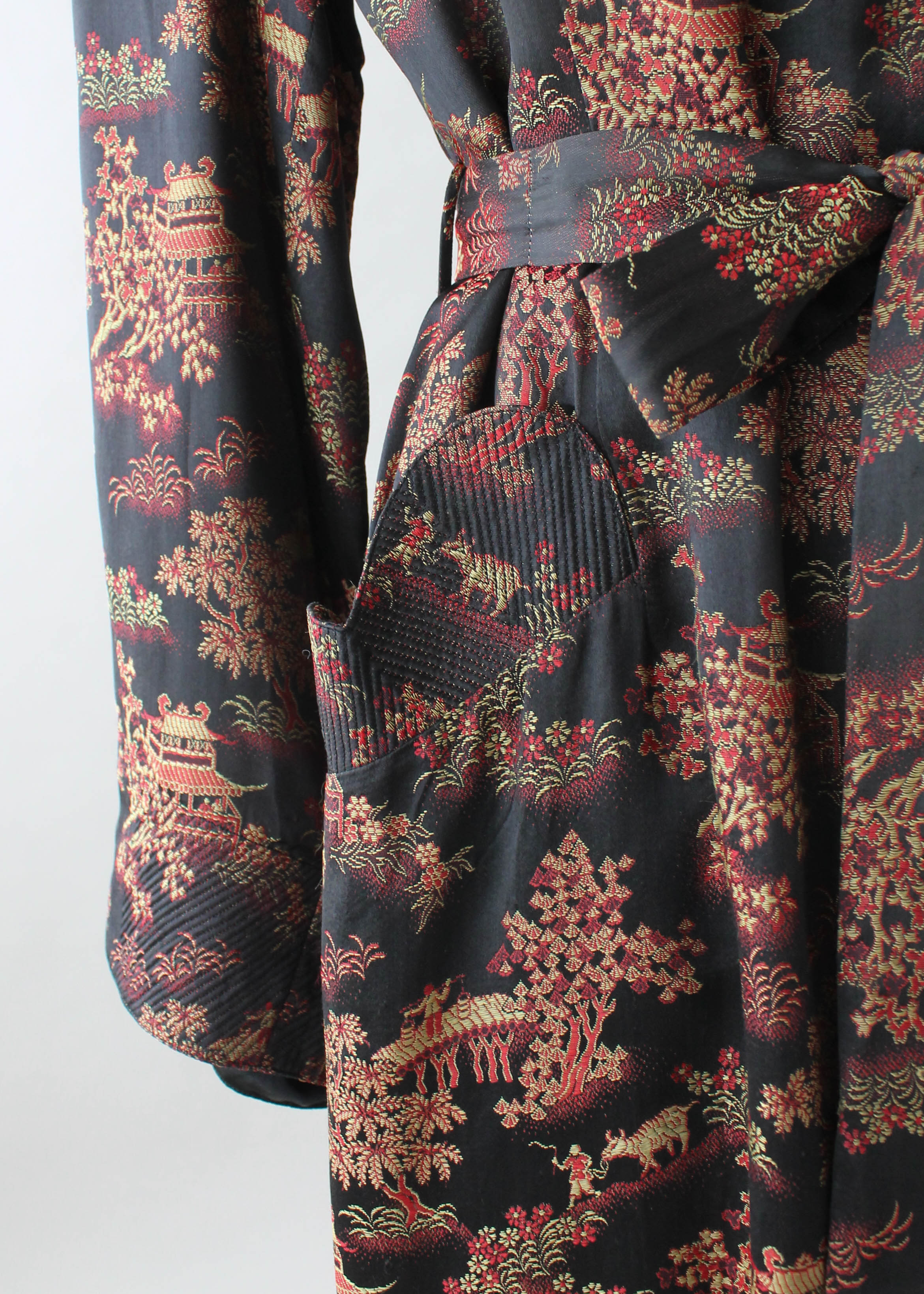 Vintage 1940s Asian Silk Long Robe