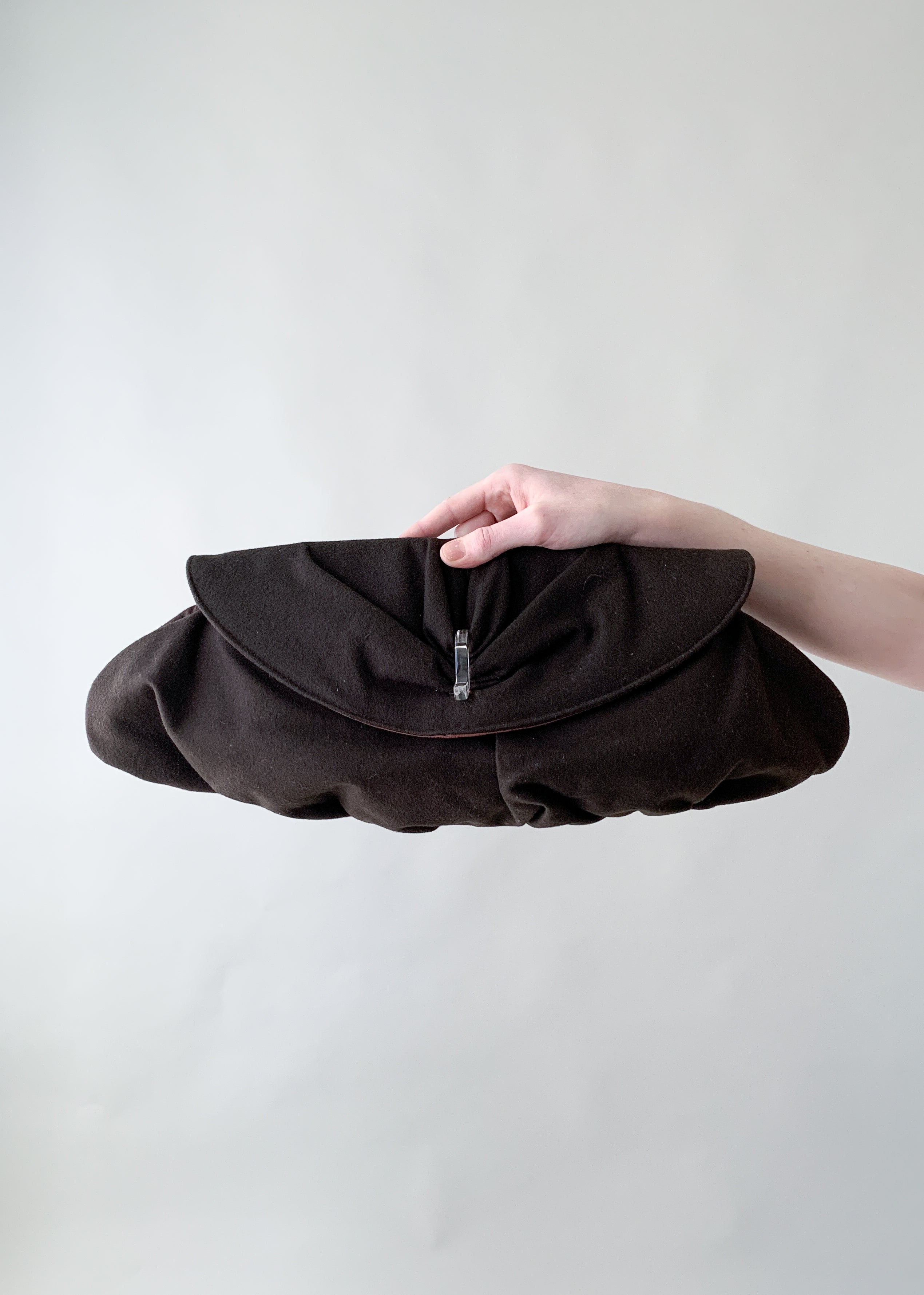 Vintage 1940s Oversized Wool Clutch