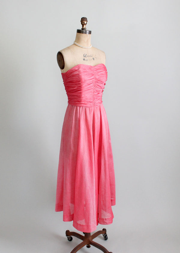 Vintage 1940s Pink Strapless Party Dress and Shawl - Raleigh Vintage Vintage 1940s Pink Strapless Party Dress and Shawl - Raleigh Vintage