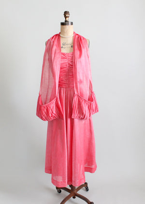 Vintage 1940s party dress and shawl