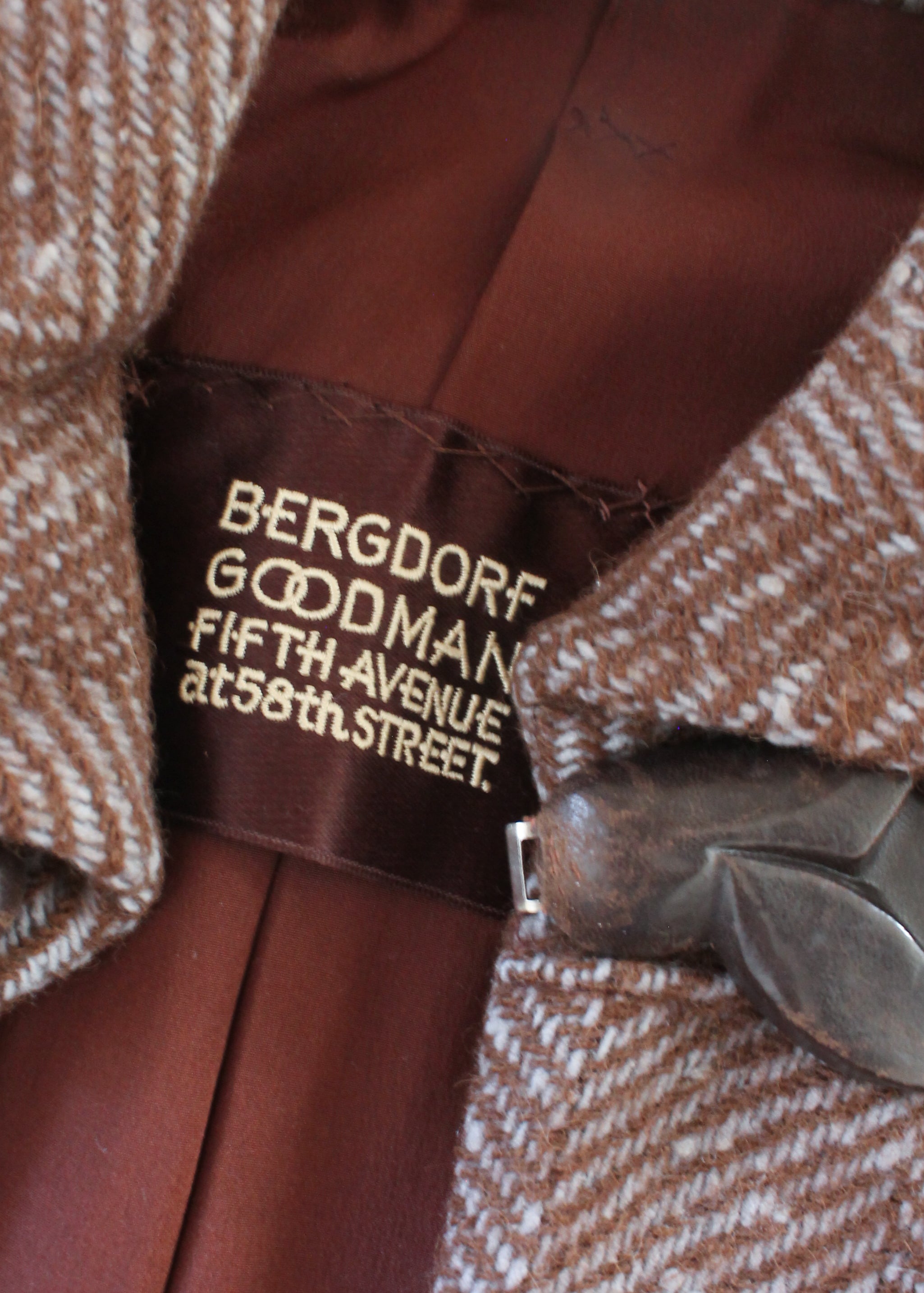 Vintage 1940s Tweed Blazer with Leather Covered Accents
