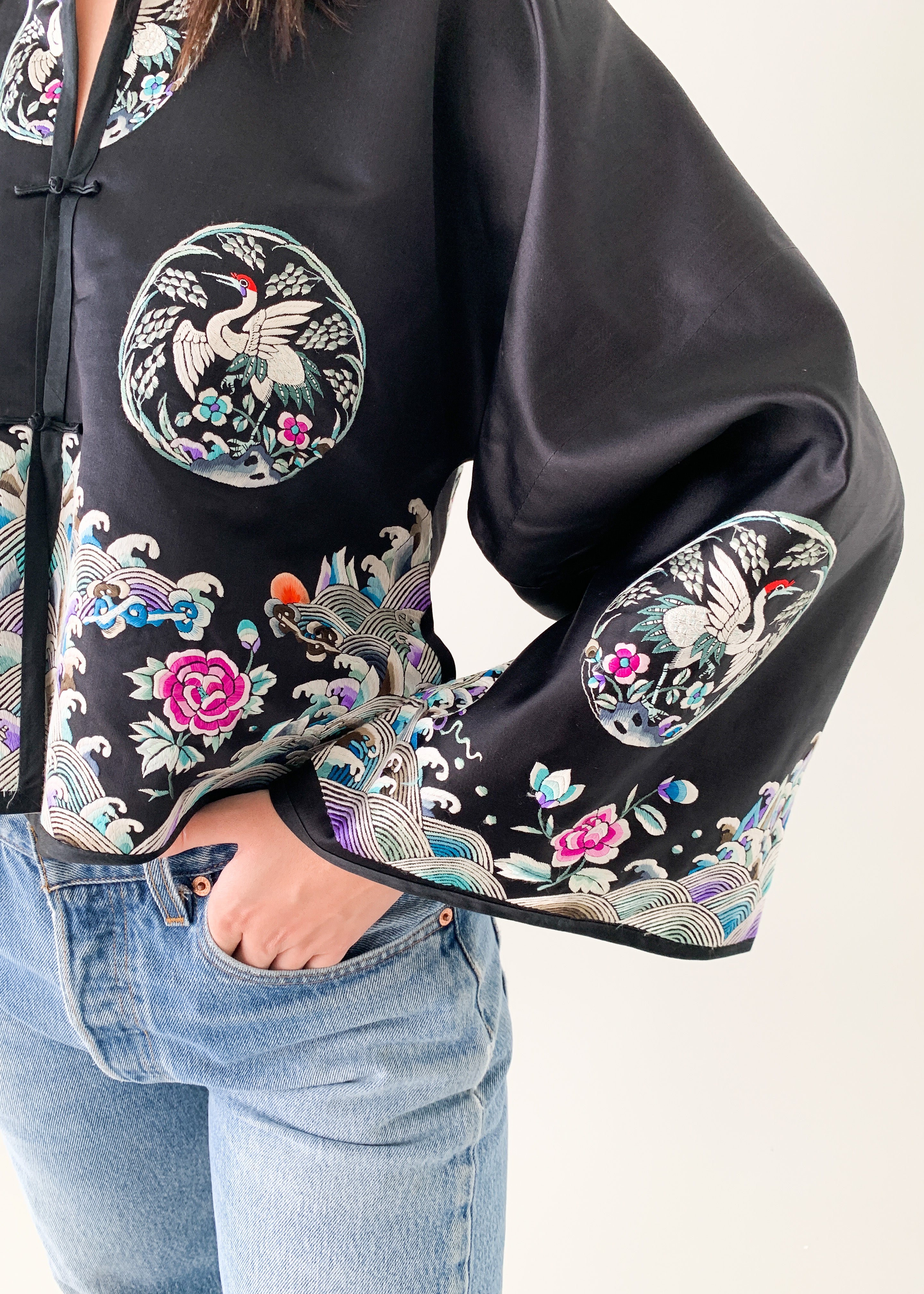 Vintage 1930s Chinese Embroidered Silk Jacket