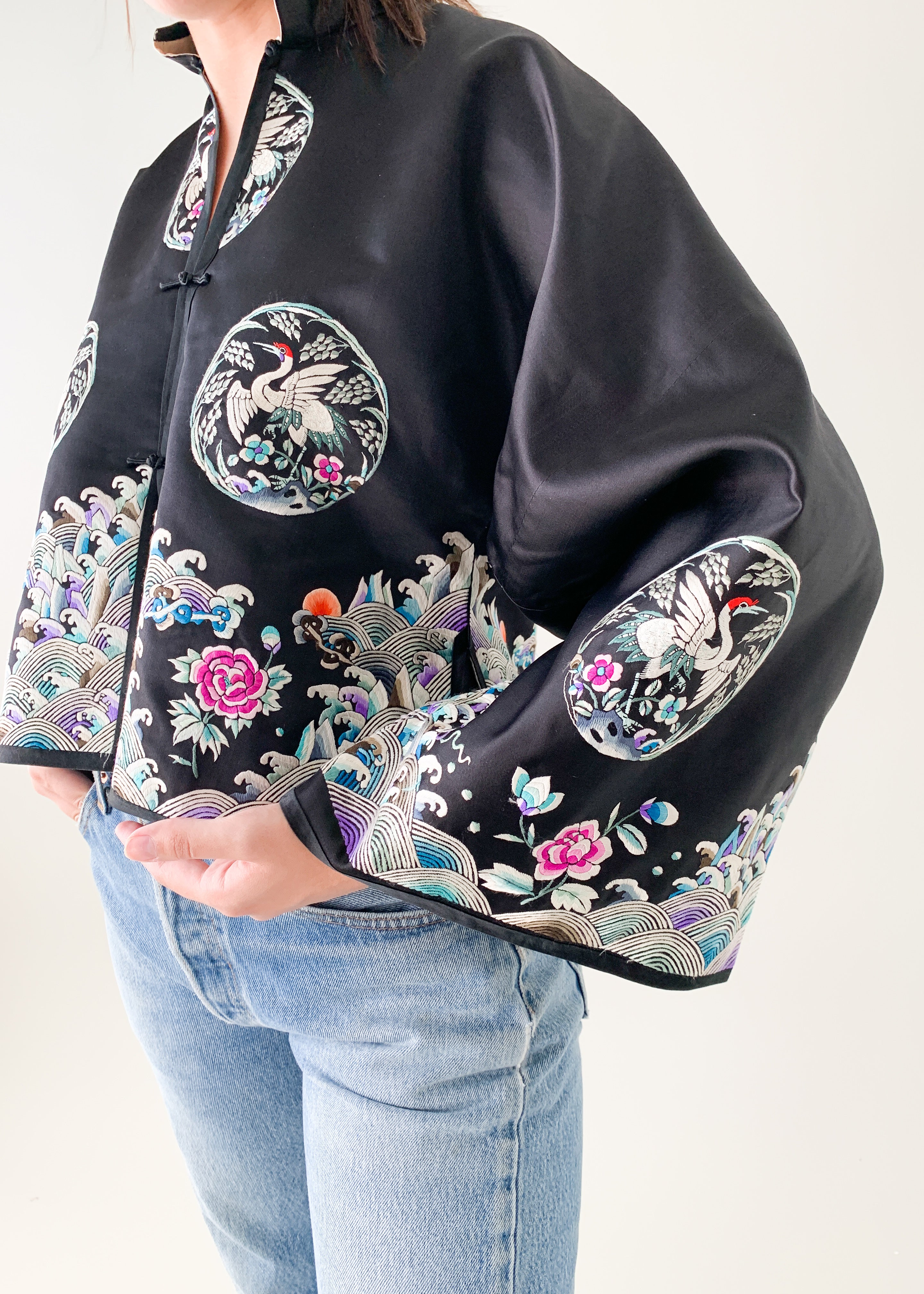 Vintage 1930s Chinese Embroidered Silk Jacket