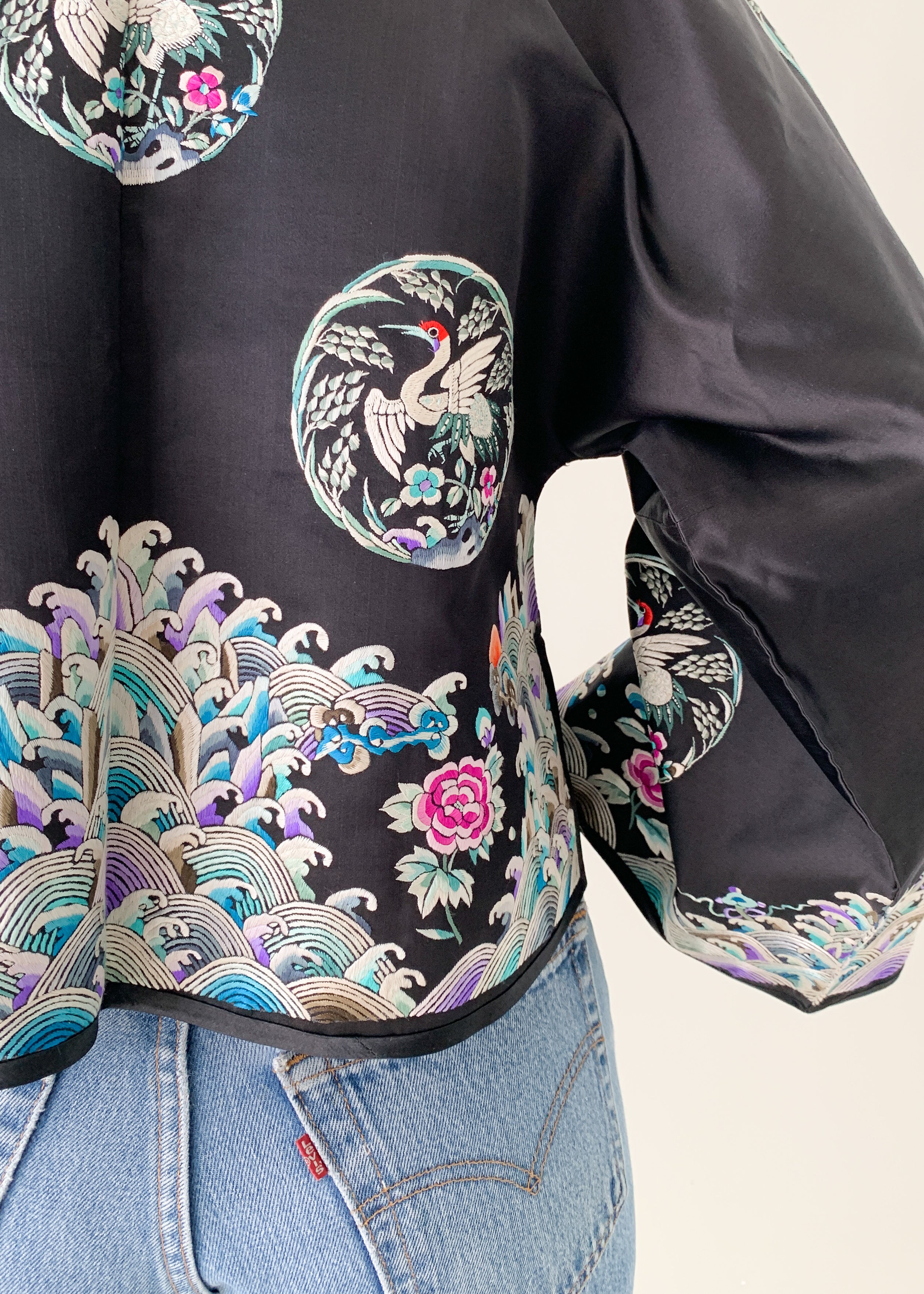 Vintage 1930s Chinese Embroidered Silk Jacket