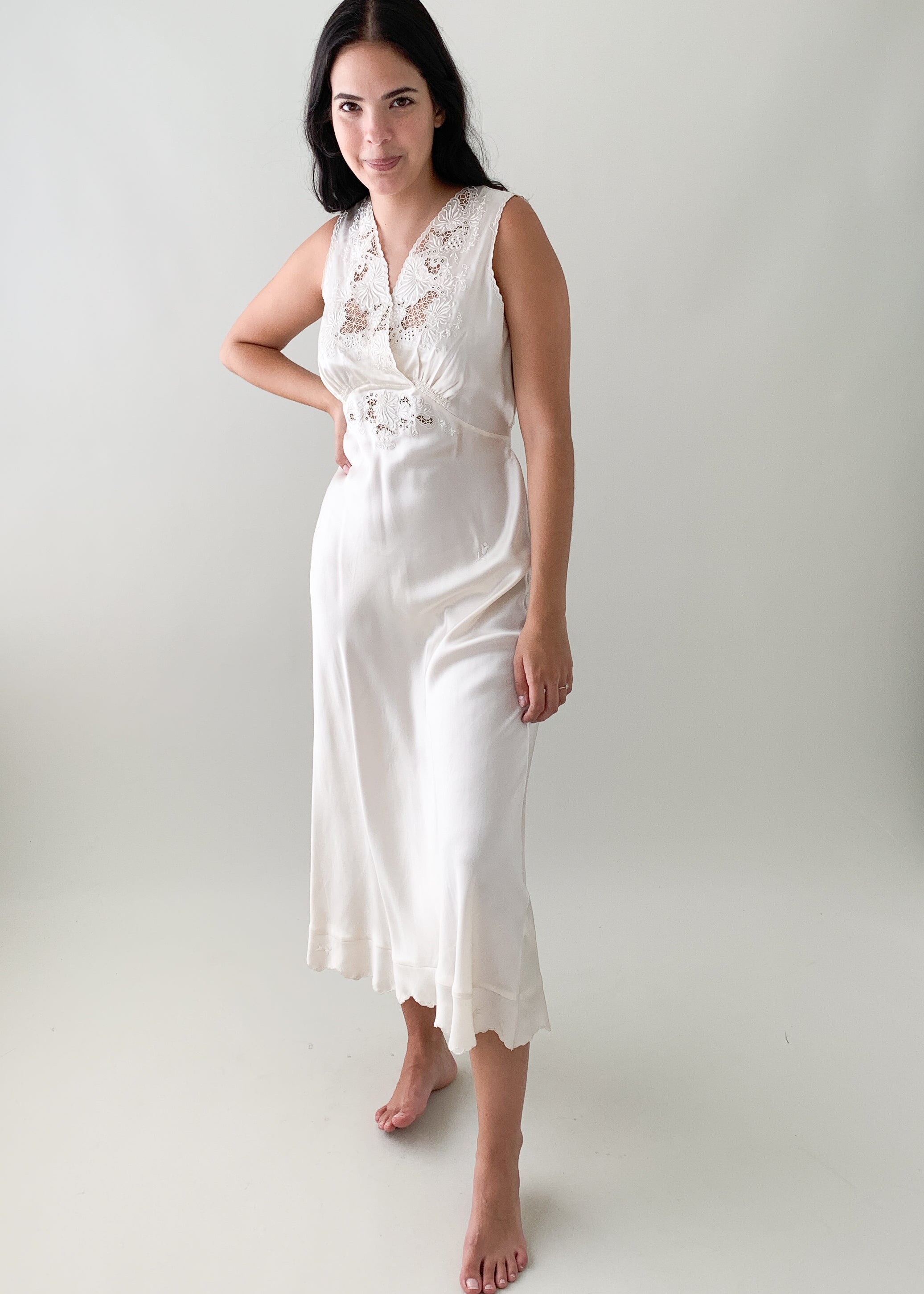 Vintage 1940s Satin Slip Dress
