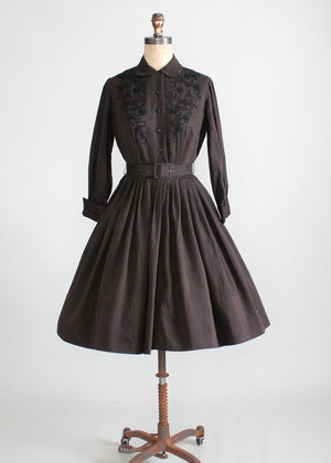 Vintage 1950s Winter Enchantress Shirtwaist Dress
