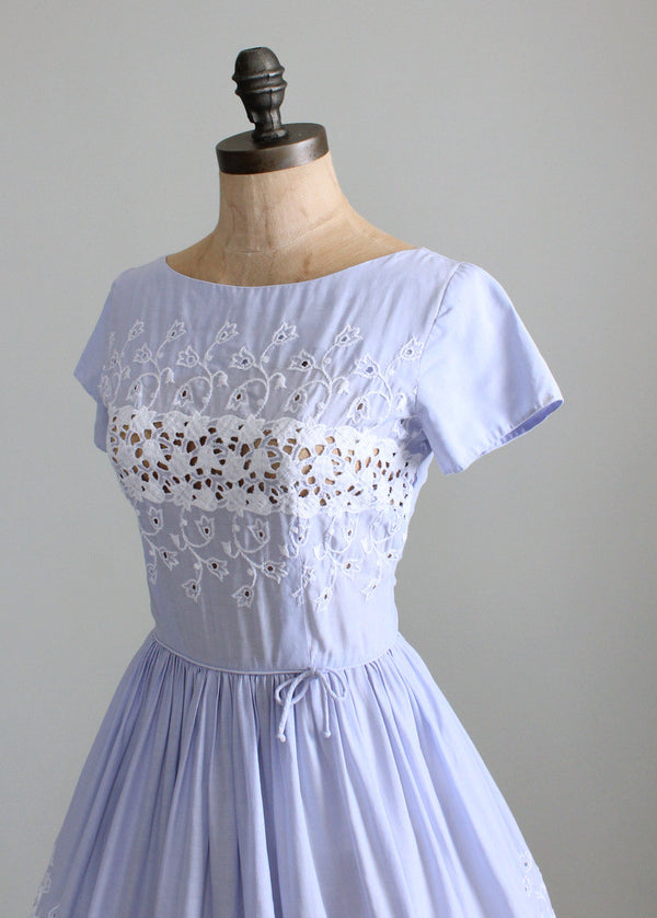 【新品M】LIMITED VINTAGE LACE DRESS 1950s_Lavender_and_Lace_Cotton