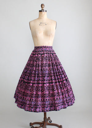 Vintage 1950s Peck & Peck Symbols Full Skirt