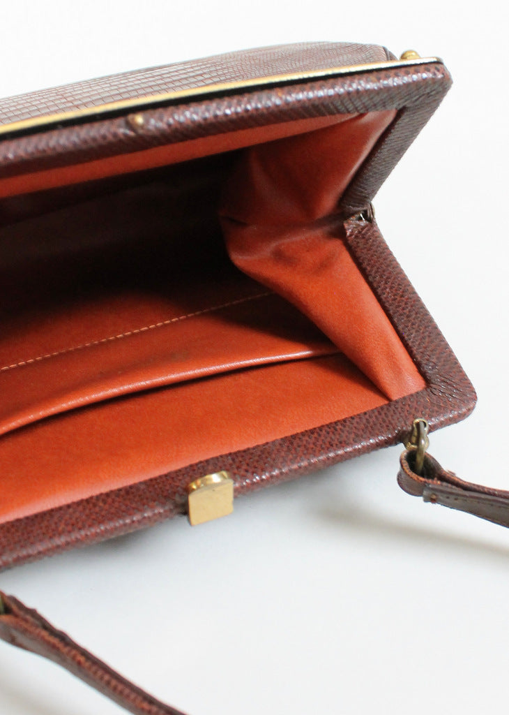Vintage 1950s Sterling Lizard Skin Handbag