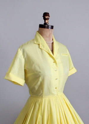 Vintage 1950s yellow cotton day dress